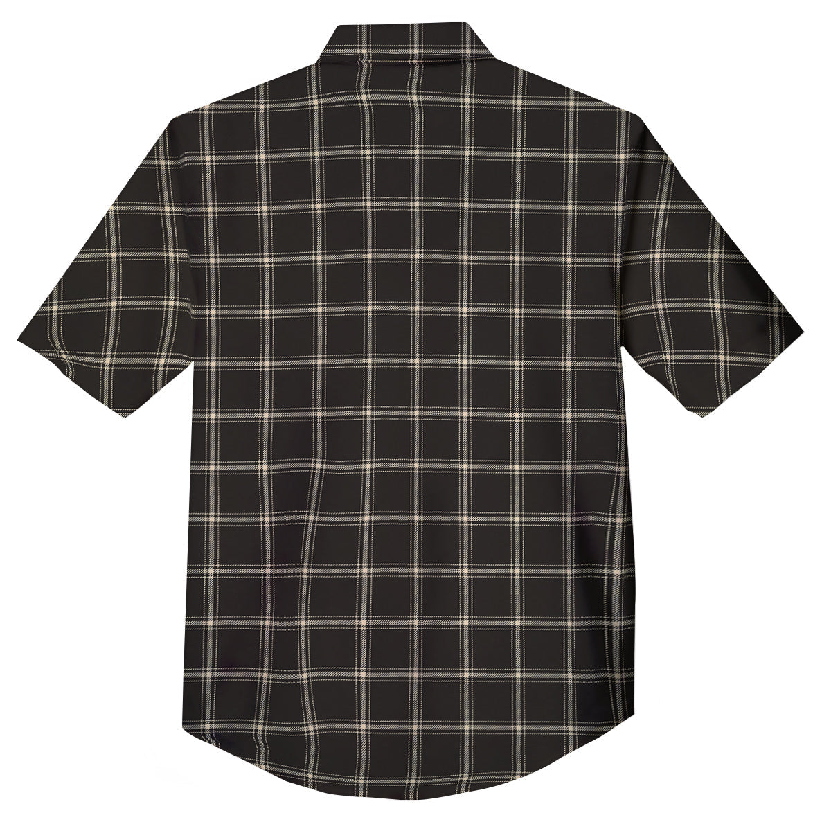 Brown Dark Check Print Pattern Button Up Shirt-grizzshop