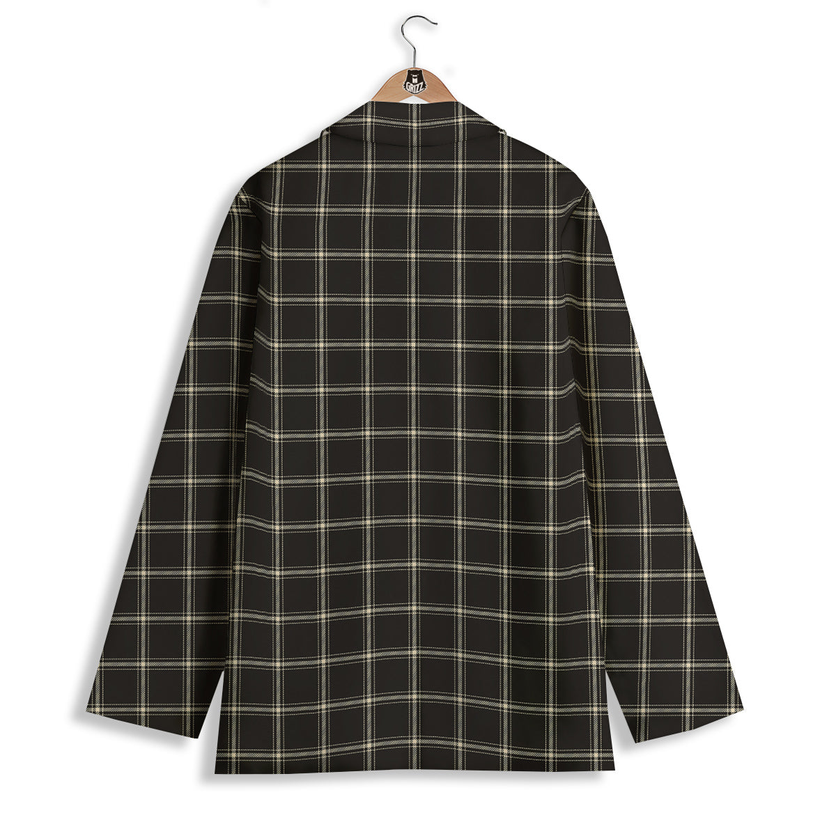 Brown Dark Check Print Pattern Women's Blazer-grizzshop