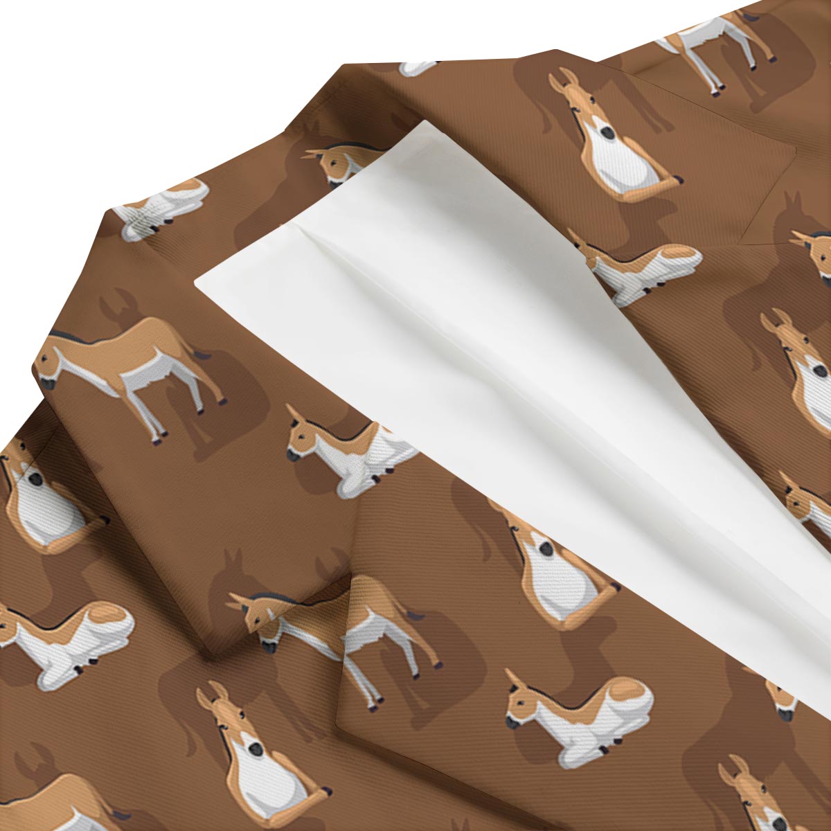 Brown Donkey Pattern Print Men's Blazer-grizzshop