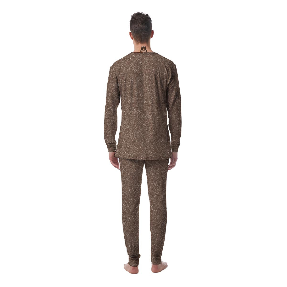 Brown Glitter Artwork Print Men's Pajamas-grizzshop