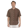 Brown Glitter Artwork Print Men's Short Sleeve Shirts-grizzshop