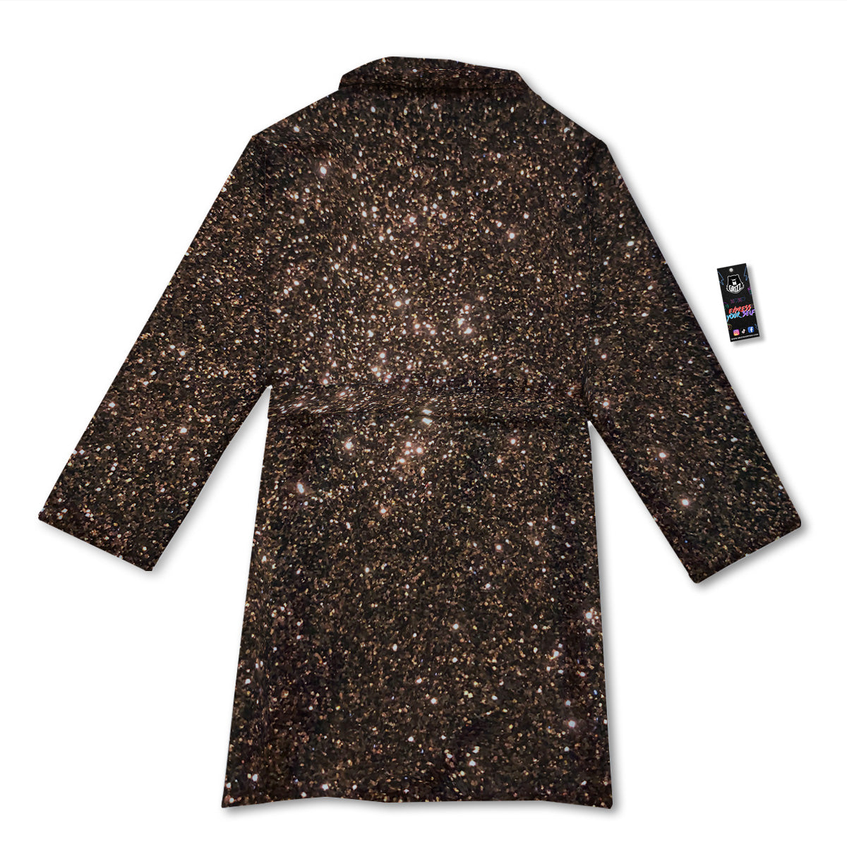 Brown Glitter Print Bathrobe-grizzshop