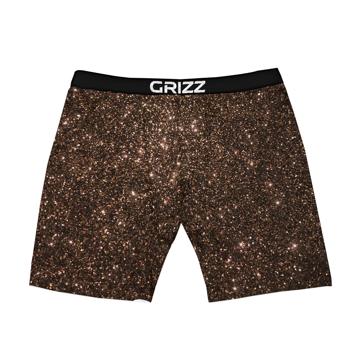 Brown Glitter Print Boxer Briefs-grizzshop