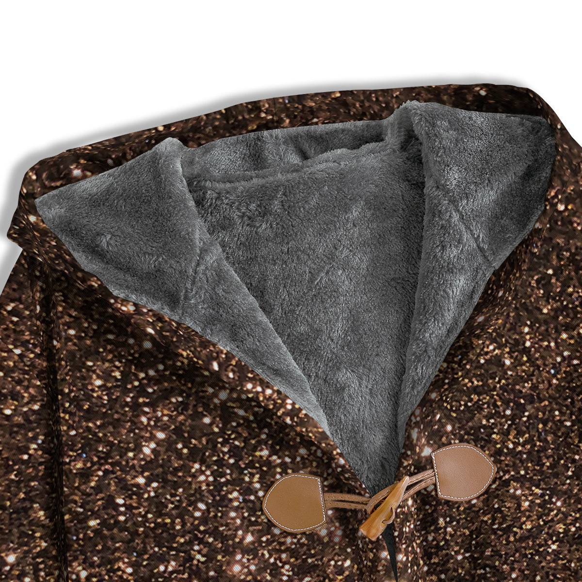 Brown Glitter Print Men's Windbreaker Jacket-grizzshop