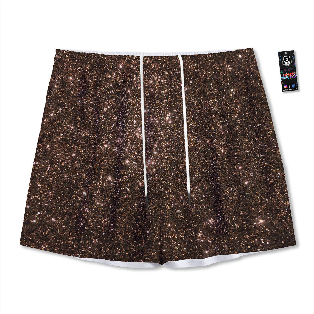 Cabbage Green Print Mesh Shorts