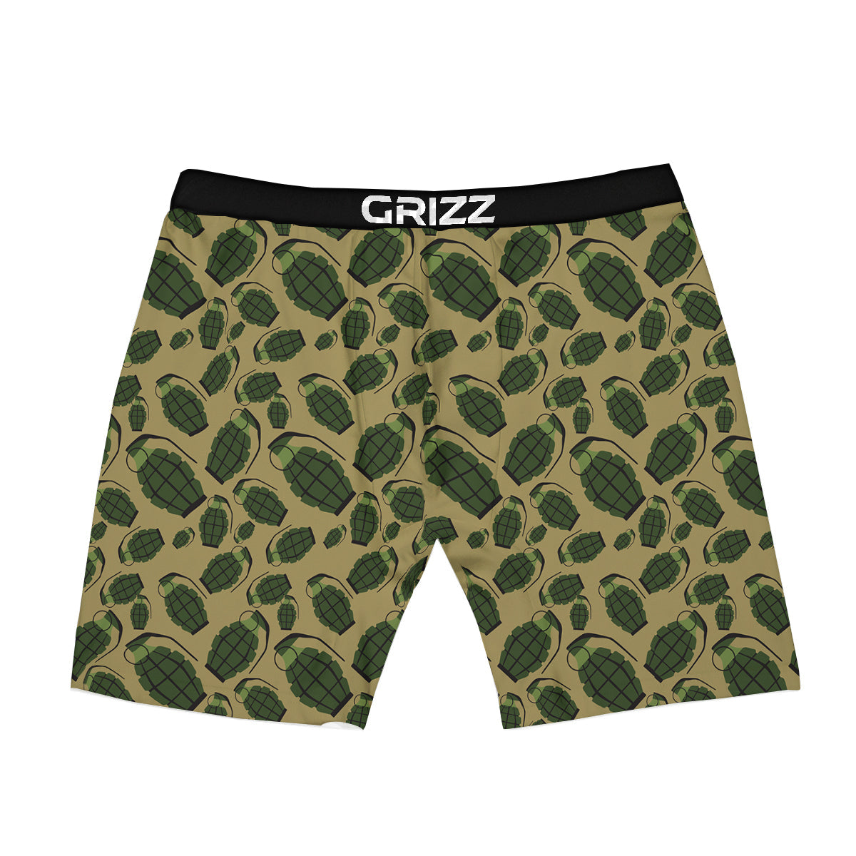 Brown Grenade Print Pattern Boxer Briefs-grizzshop