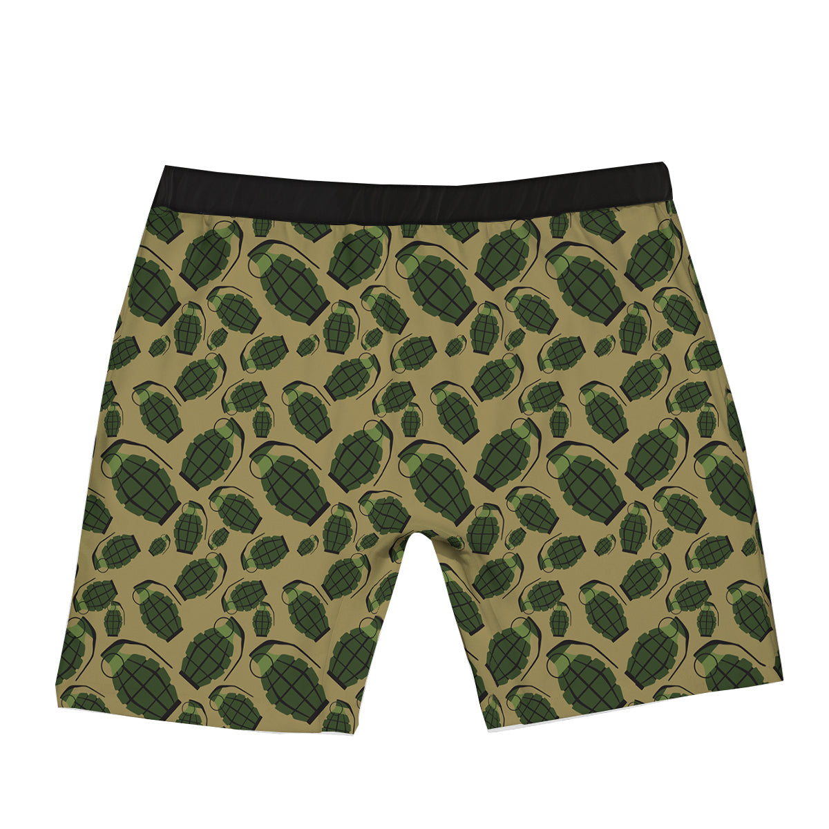 Brown Grenade Print Pattern Boxer Briefs-grizzshop