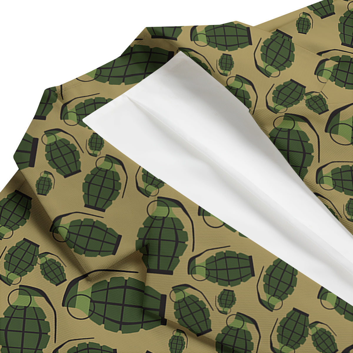 Brown Grenade Print Pattern Men's Blazer-grizzshop