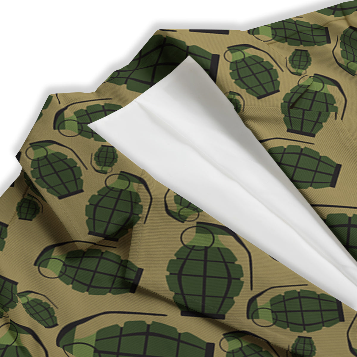 Brown Grenade Print Pattern Women's Blazer-grizzshop