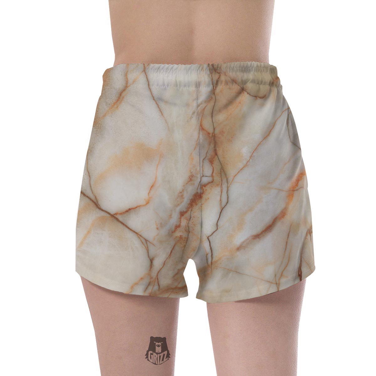 Brown Marble Women's Shorts-grizzshop