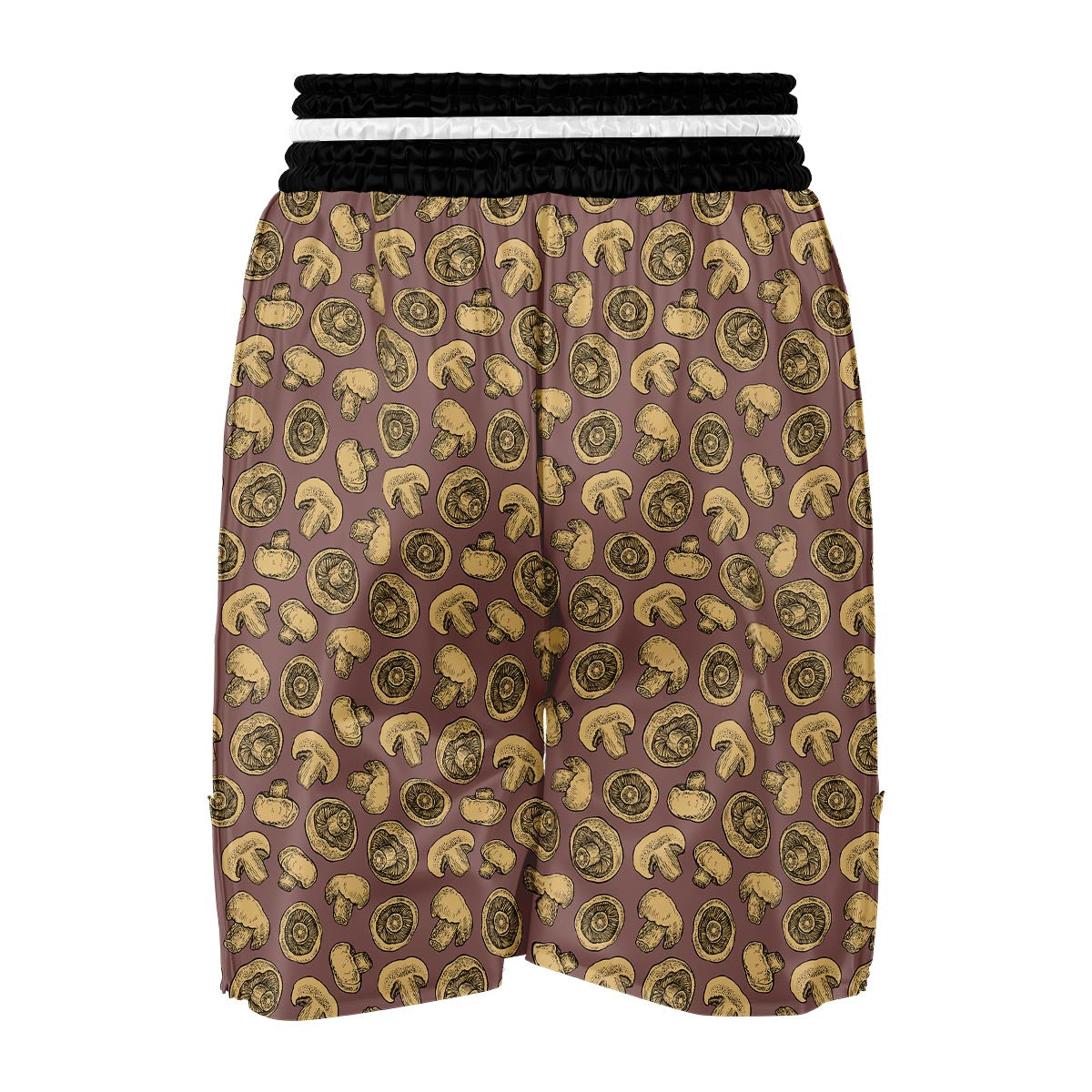 Brown Mushroom Pattern Print Boxing Shorts-grizzshop