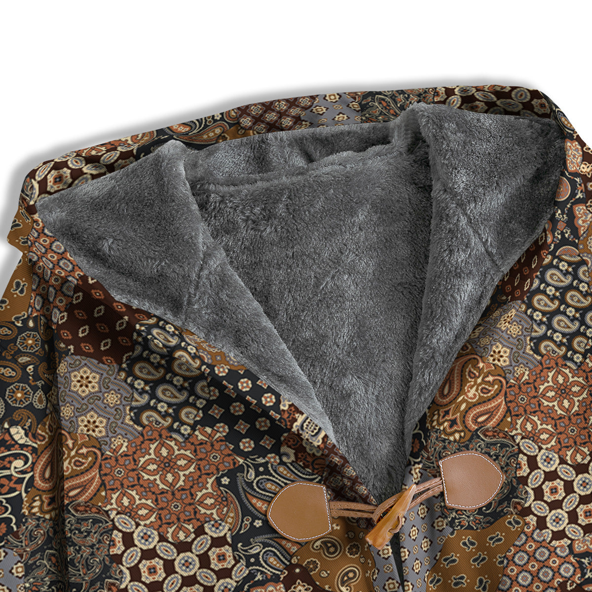 Brown Patchwork Paisley Print Pattern Men's Windbreaker Jacket-grizzshop