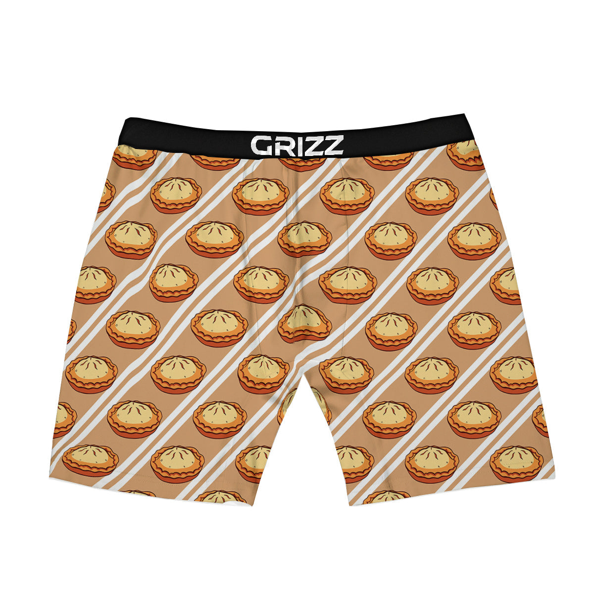 Brown Pie Crumble Print Pattern Boxer Briefs-grizzshop
