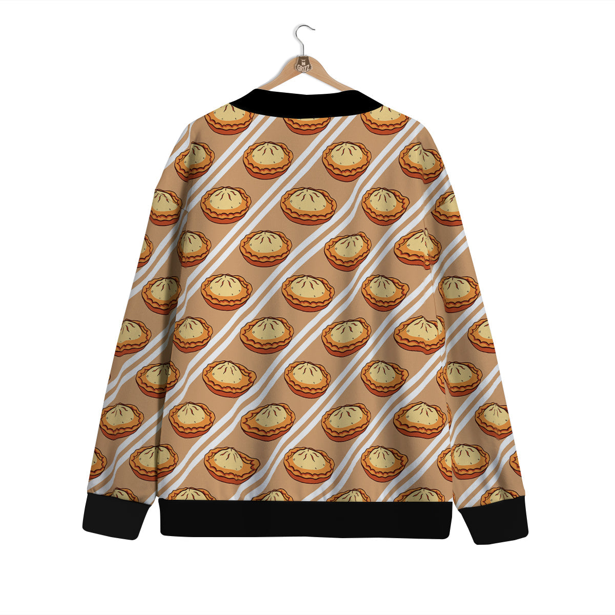 Brown Pie Crumble Print Pattern Cardigan-grizzshop