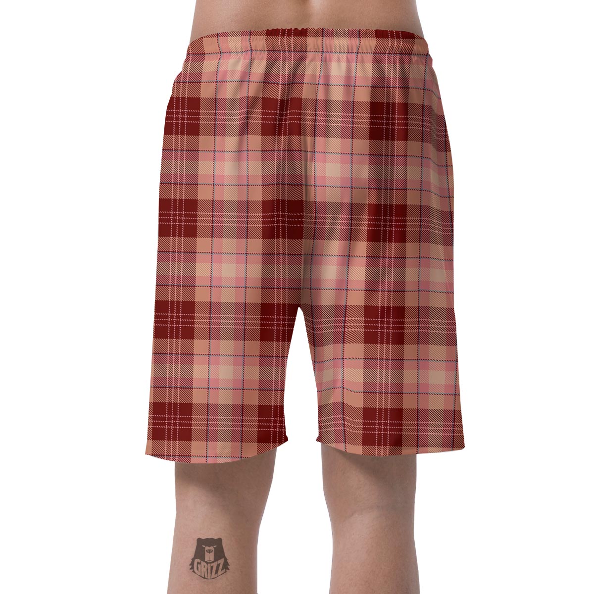 Brown Plaid Tartan Men's Shorts-grizzshop