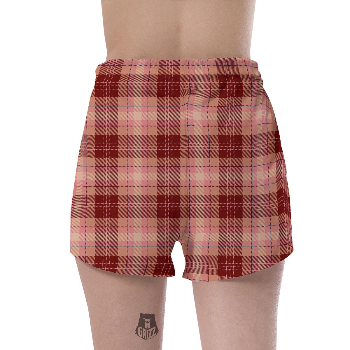 Brown Plaid Tartan Women's Shorts-grizzshop