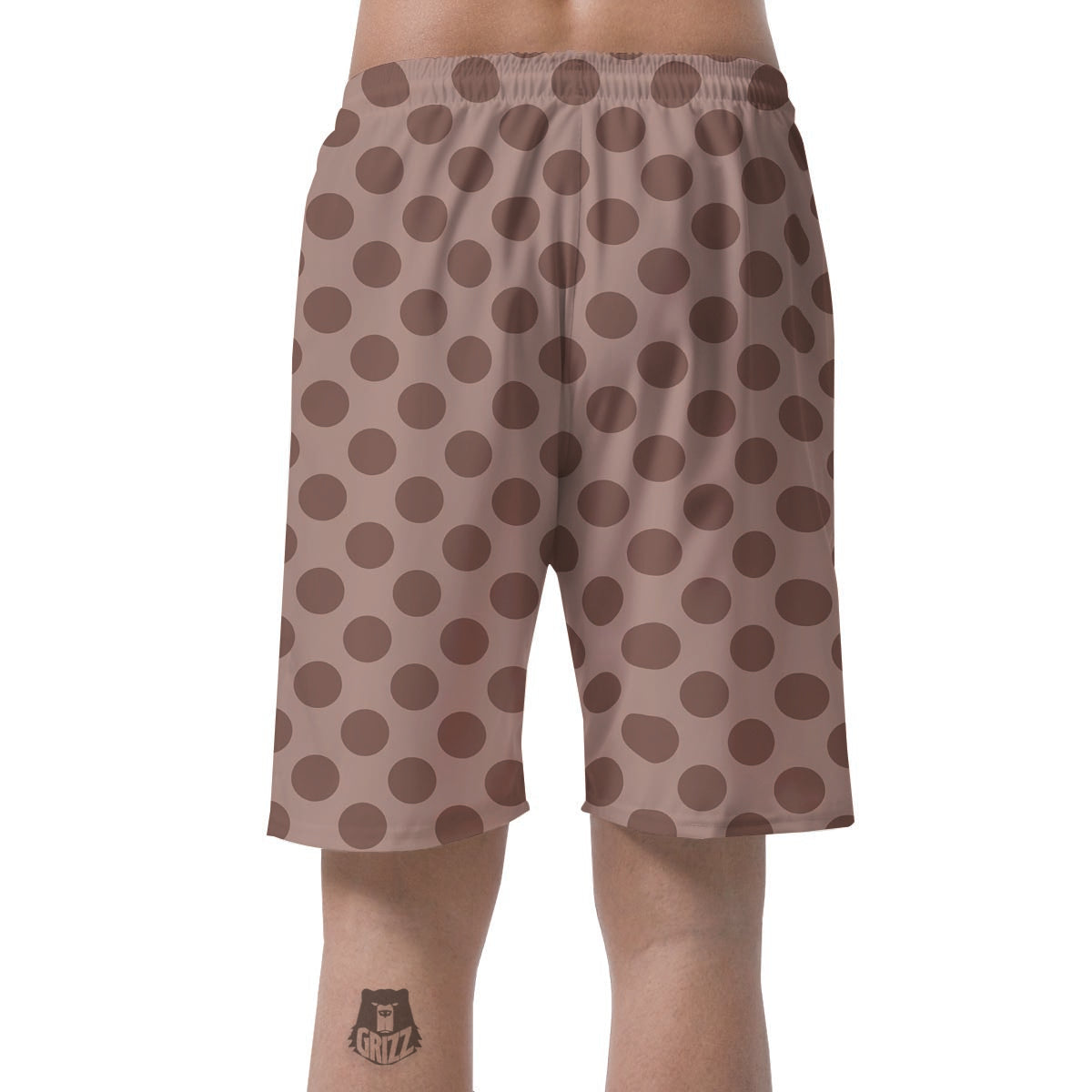Brown Polka Dot Men's Shorts-grizzshop