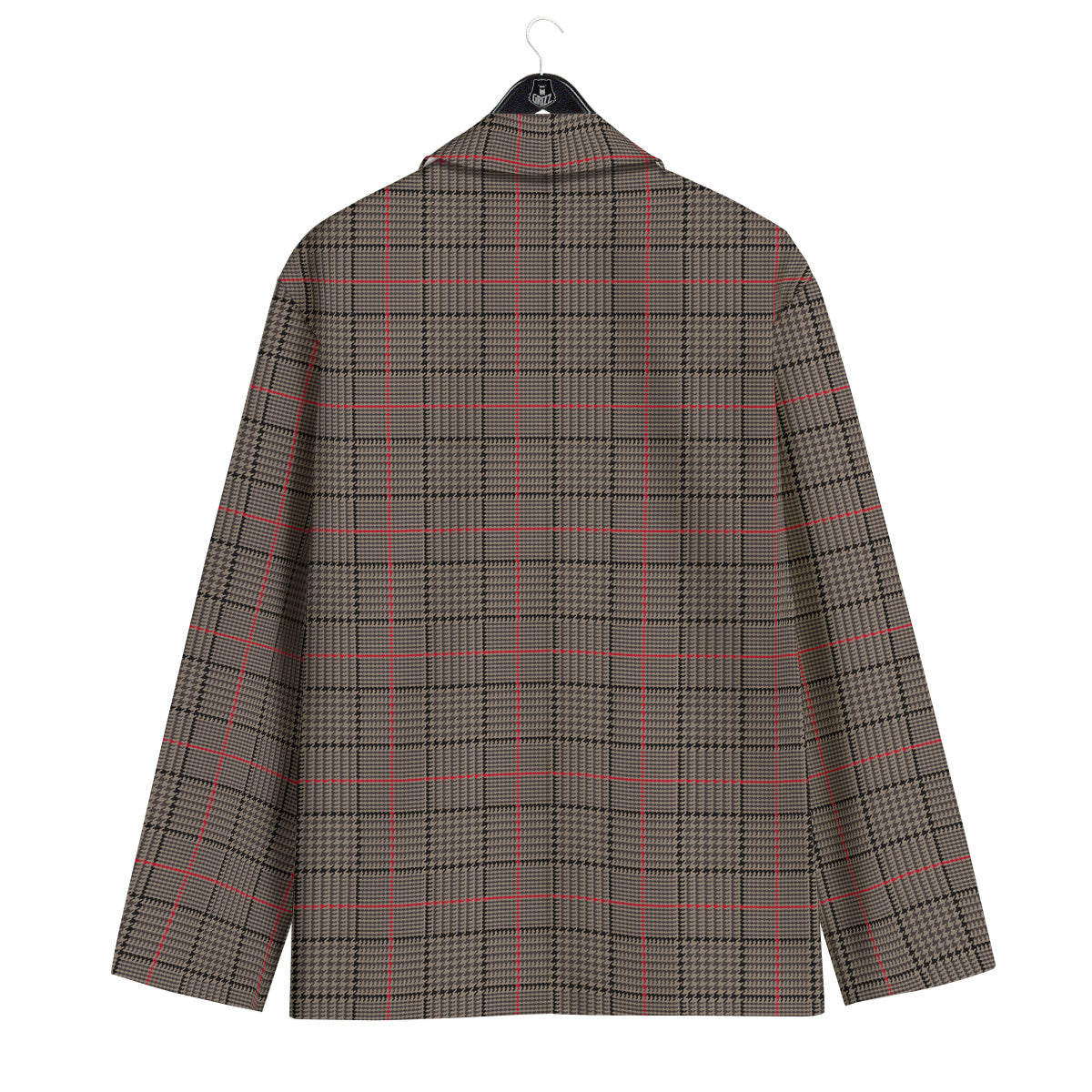 Brown Prince OF Wales Check Print Men's Sport Coat-grizzshop