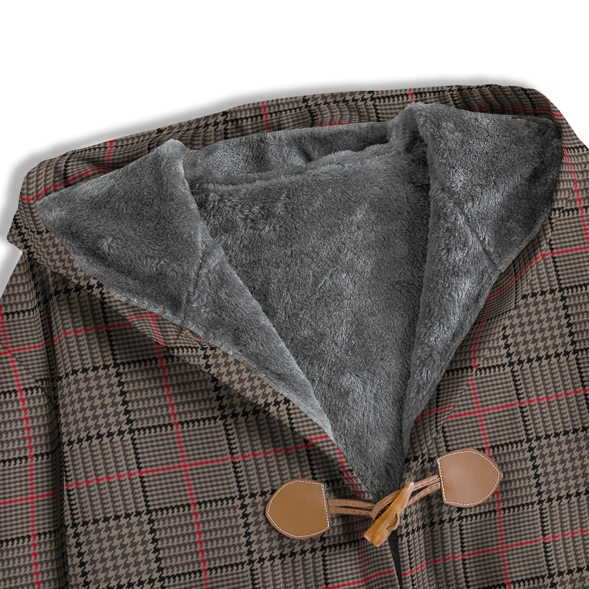 Brown Prince OF Wales Check Print Men's Windbreaker Jacket-grizzshop