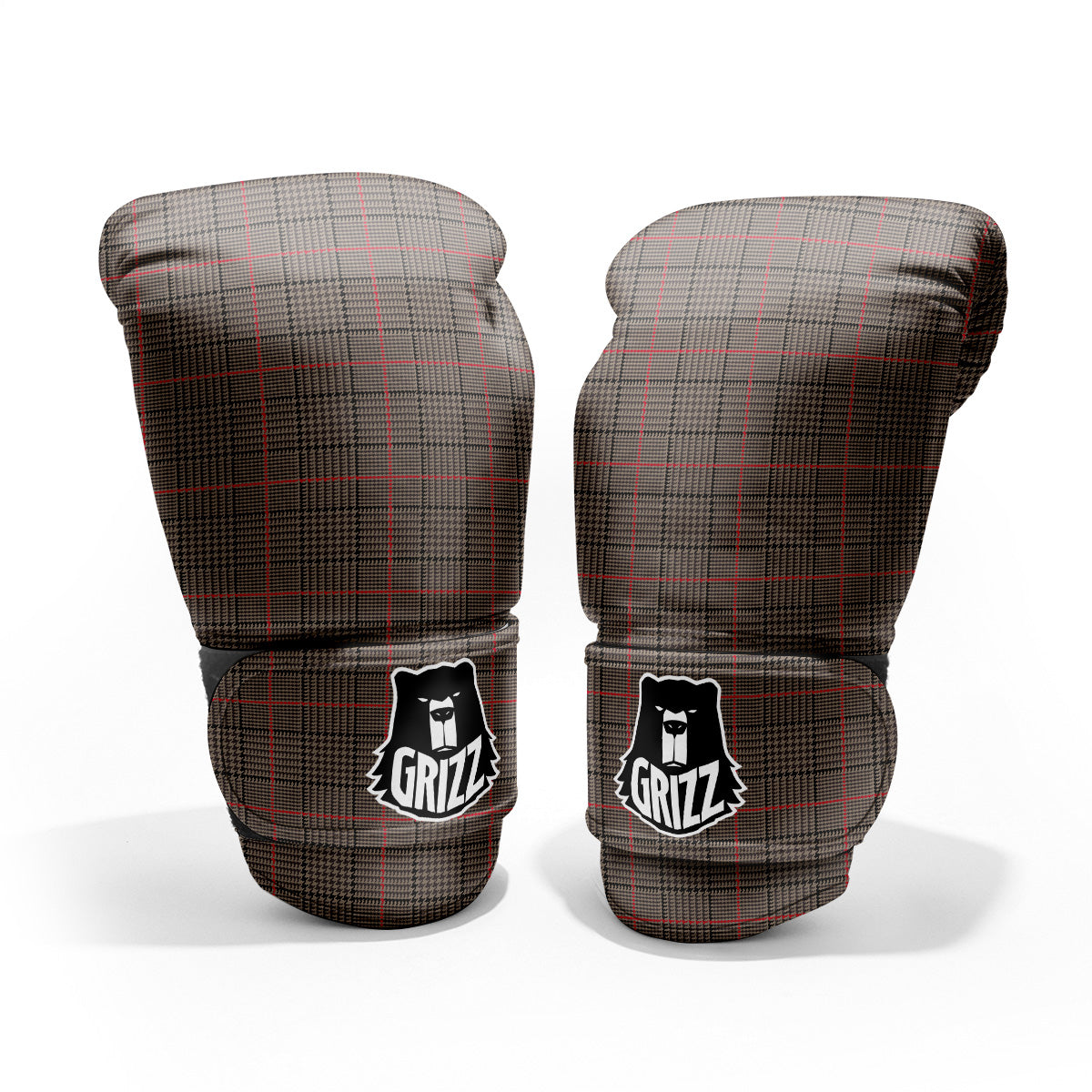 Brown Prince OF Wales Check Print Pro Boxing Glove