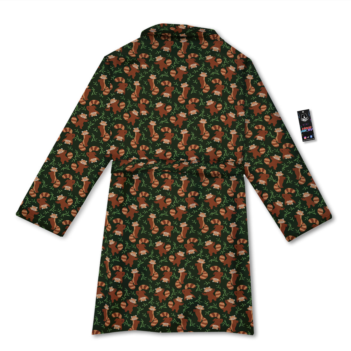 Brown Raccoon Cartoon Cute Print Pattern Bathrobe-grizzshop