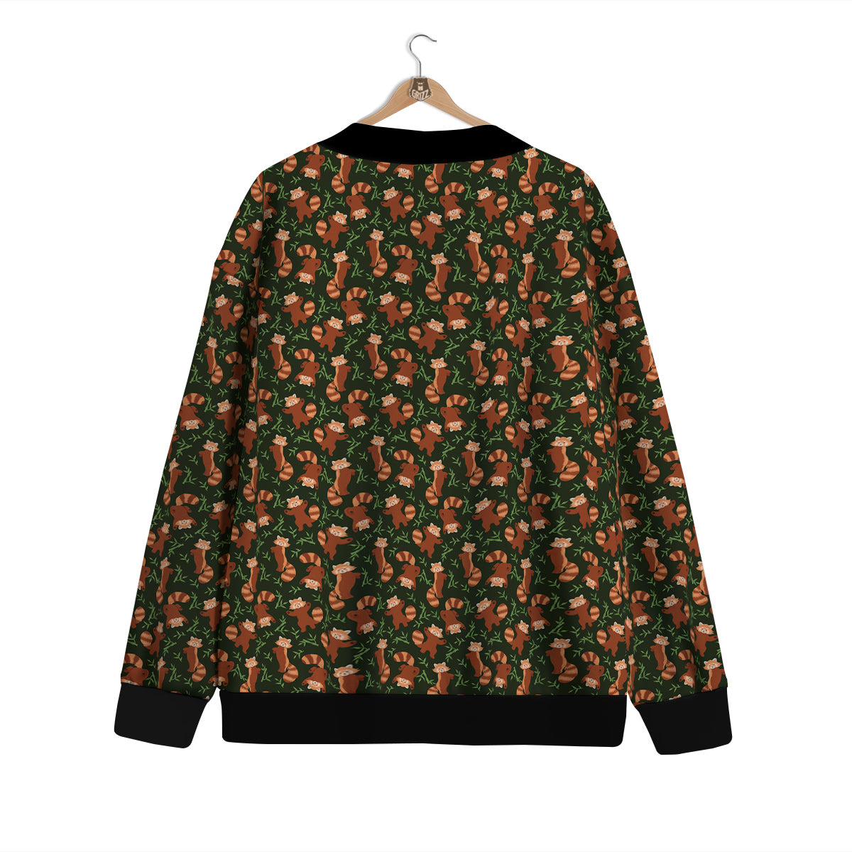 Brown Raccoon Cartoon Cute Print Pattern Cardigan-grizzshop