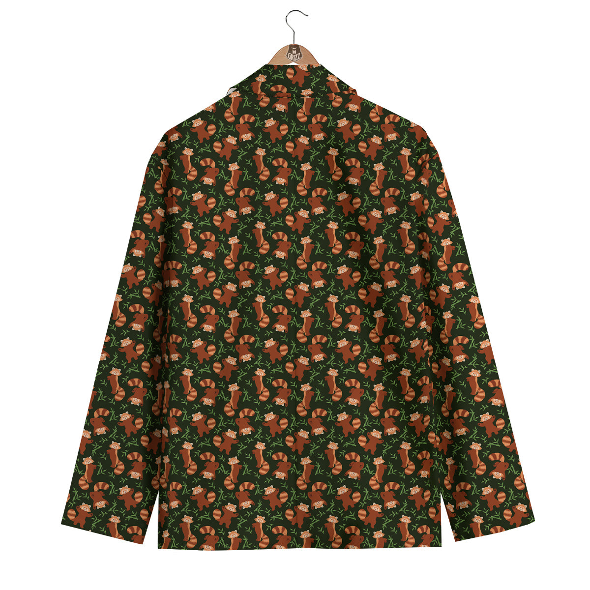 Brown Raccoon Cartoon Cute Print Pattern Men's Blazer-grizzshop