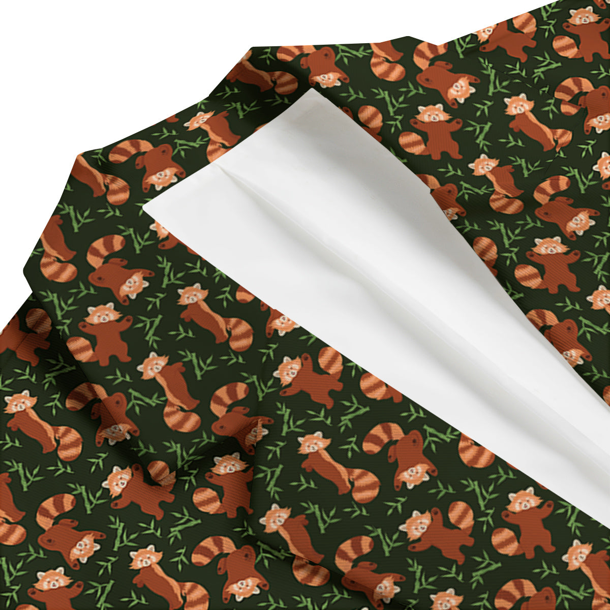 Brown Raccoon Cartoon Cute Print Pattern Men's Blazer-grizzshop