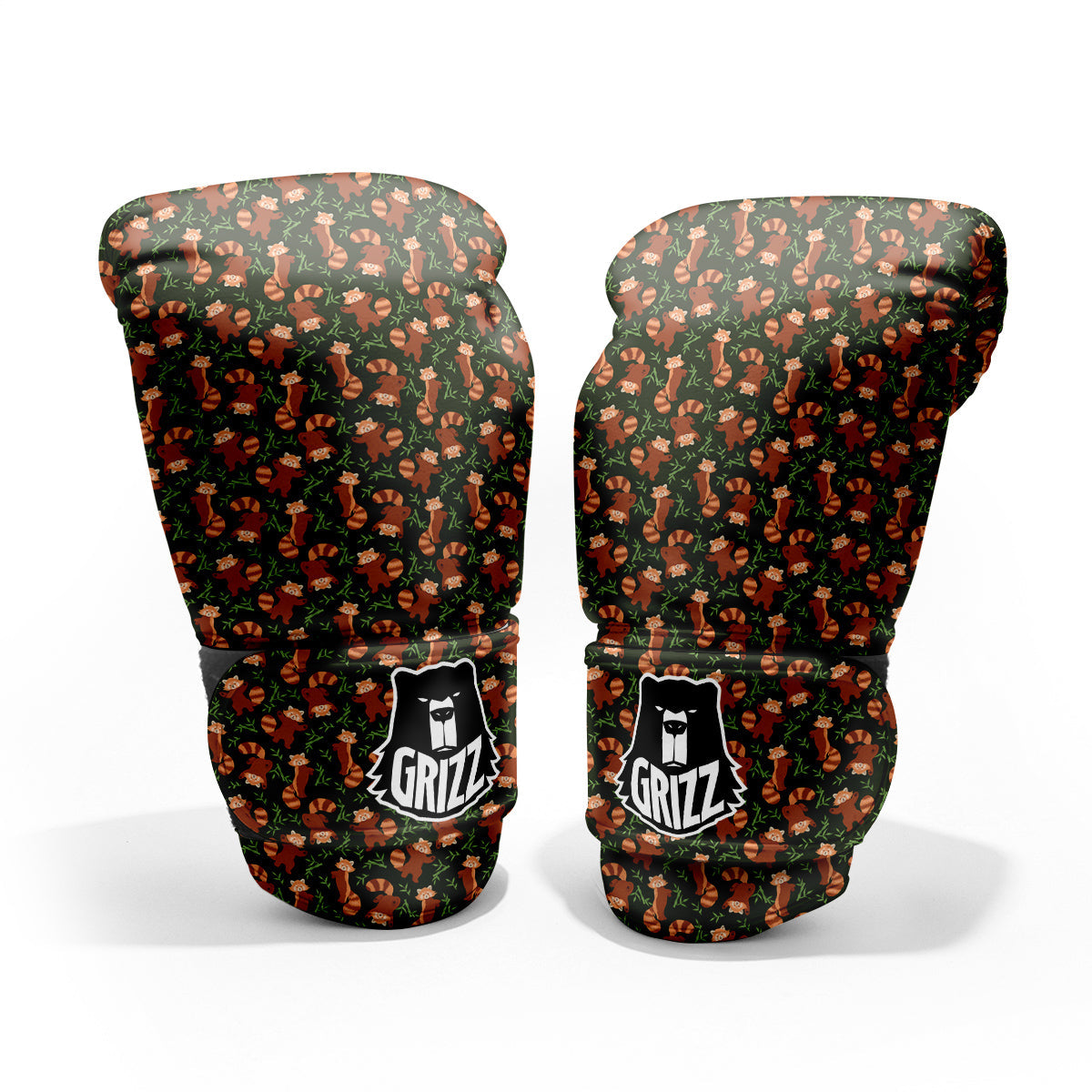 Brown Raccoon Cartoon Cute Print Pattern Pro Boxing Glove