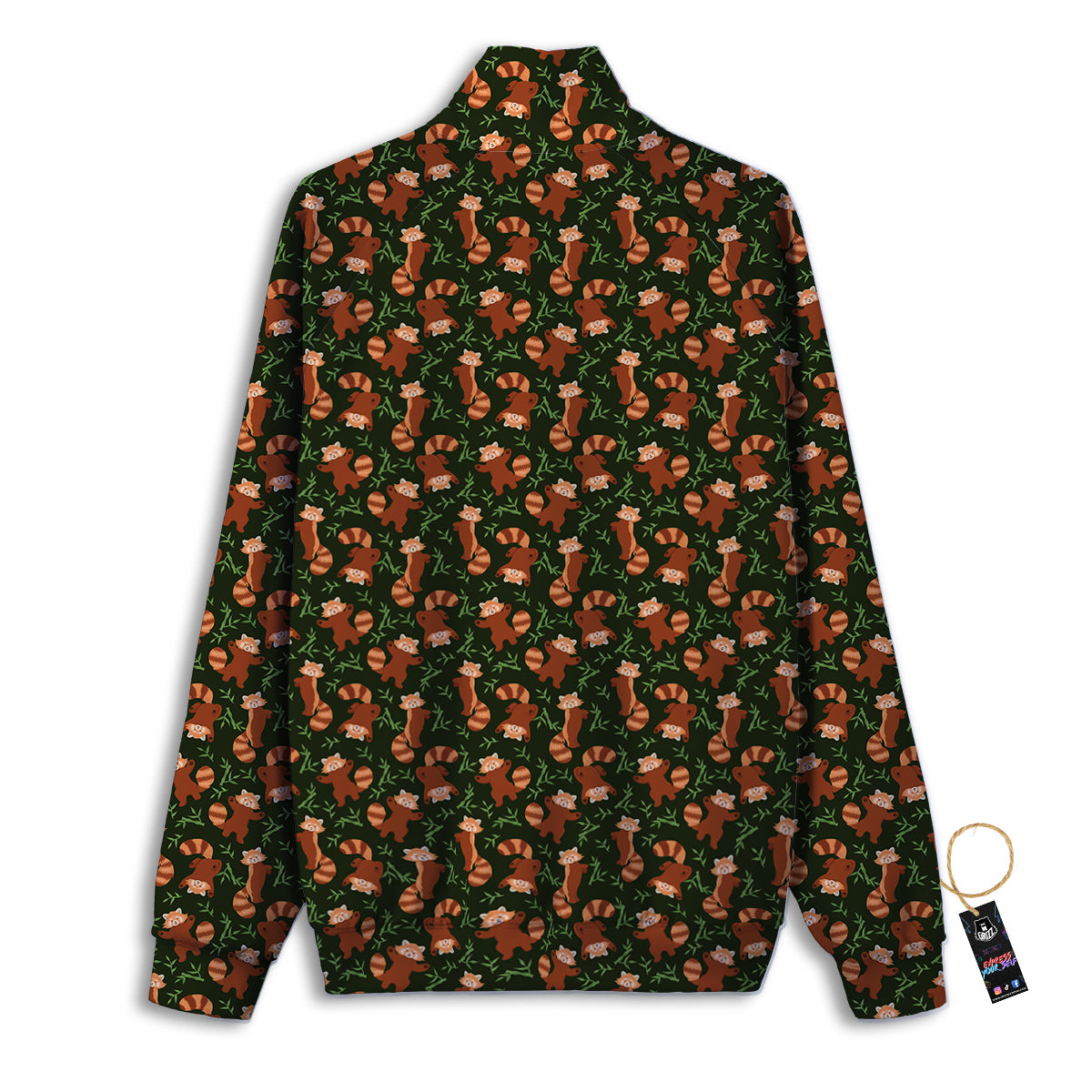 Brown Raccoon Cartoon Cute Print Pattern Track Jacket-grizzshop