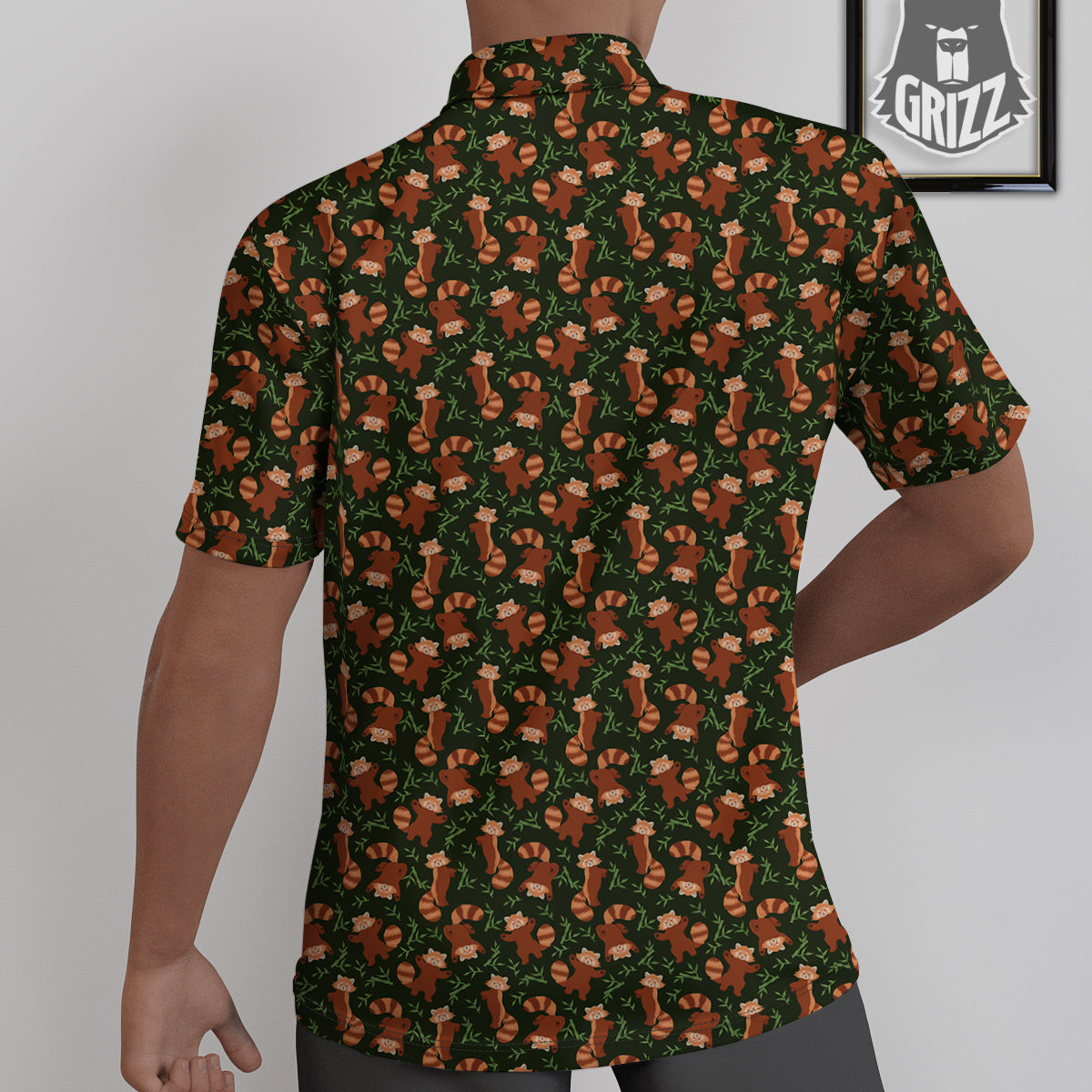 Brown Raccoon Cartoon Cute Print Pattern Untucked Shirts-grizzshop