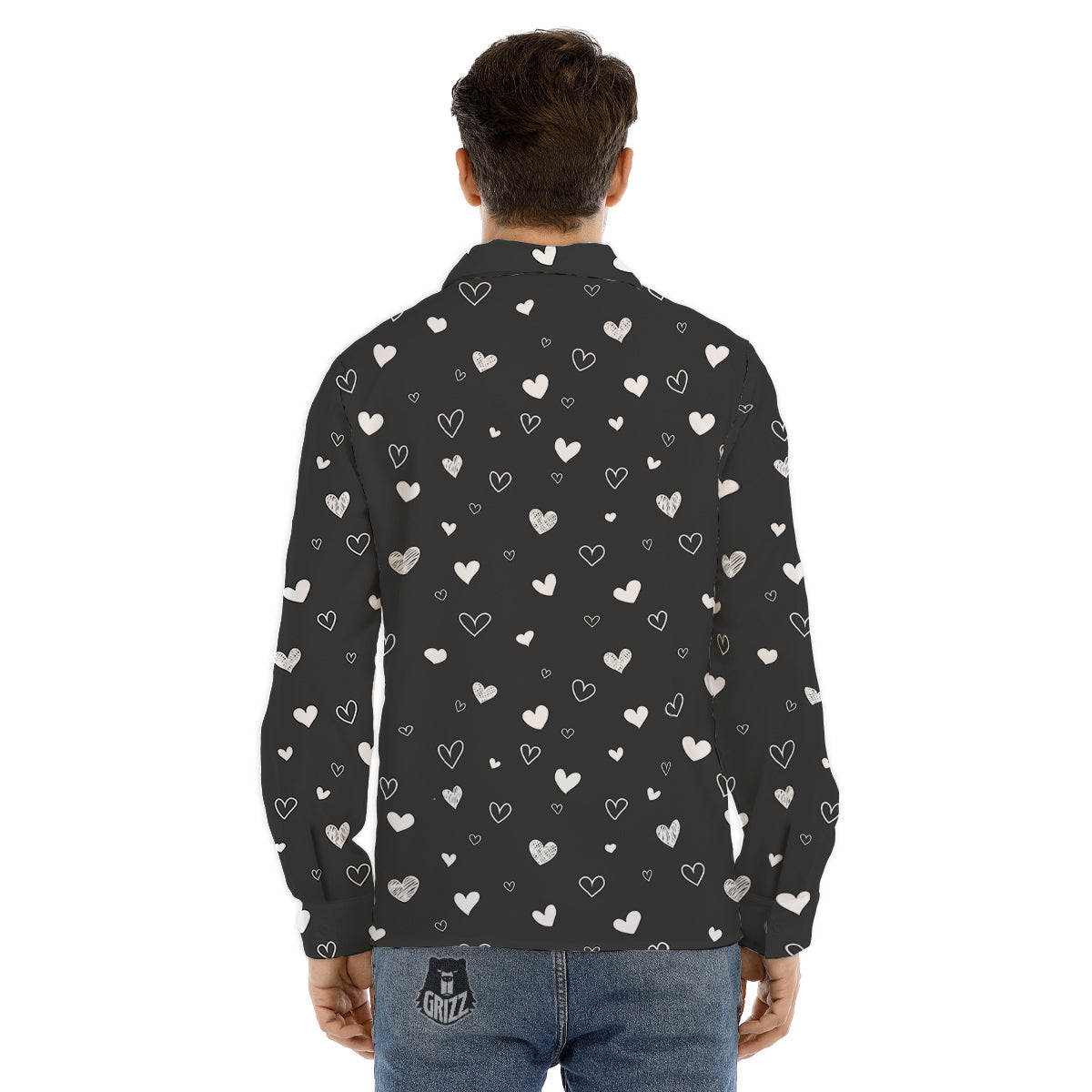 Brown Sandwich Print Pattern Men's Dress Shirts-grizzshop