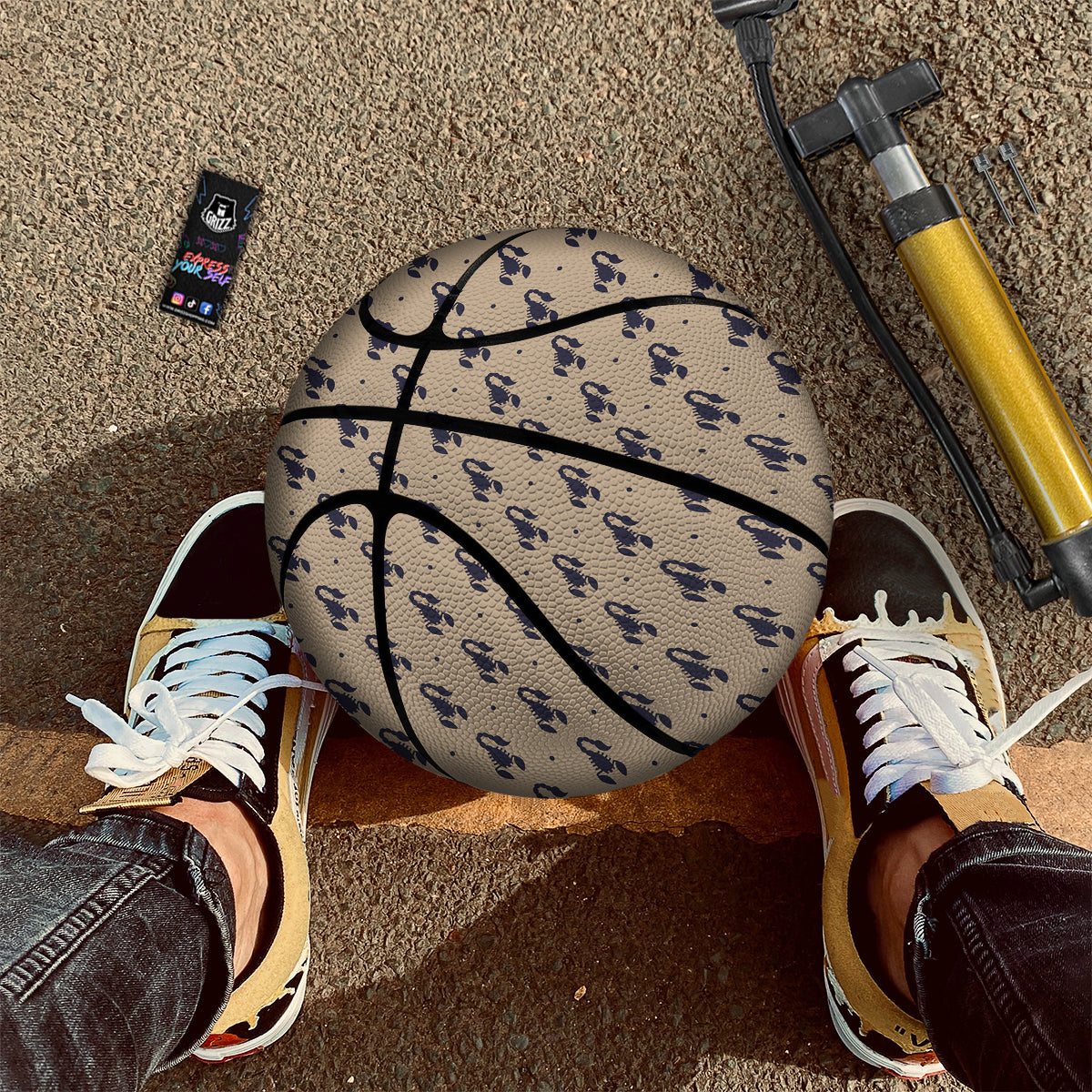 Brown Scorpion Print Pattern Basketball-grizzshop