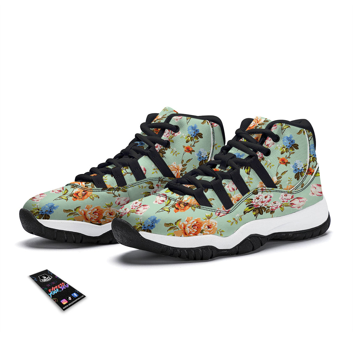 Brown Scorpion Print Pattern Black Bball Shoes-grizzshop