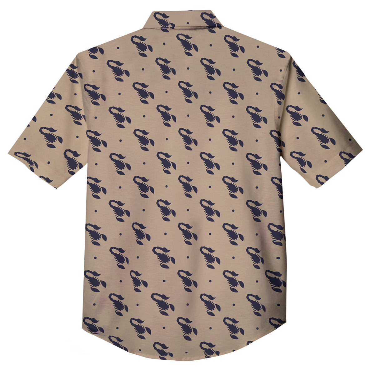 Brown Scorpion Print Pattern Button Up Shirt-grizzshop