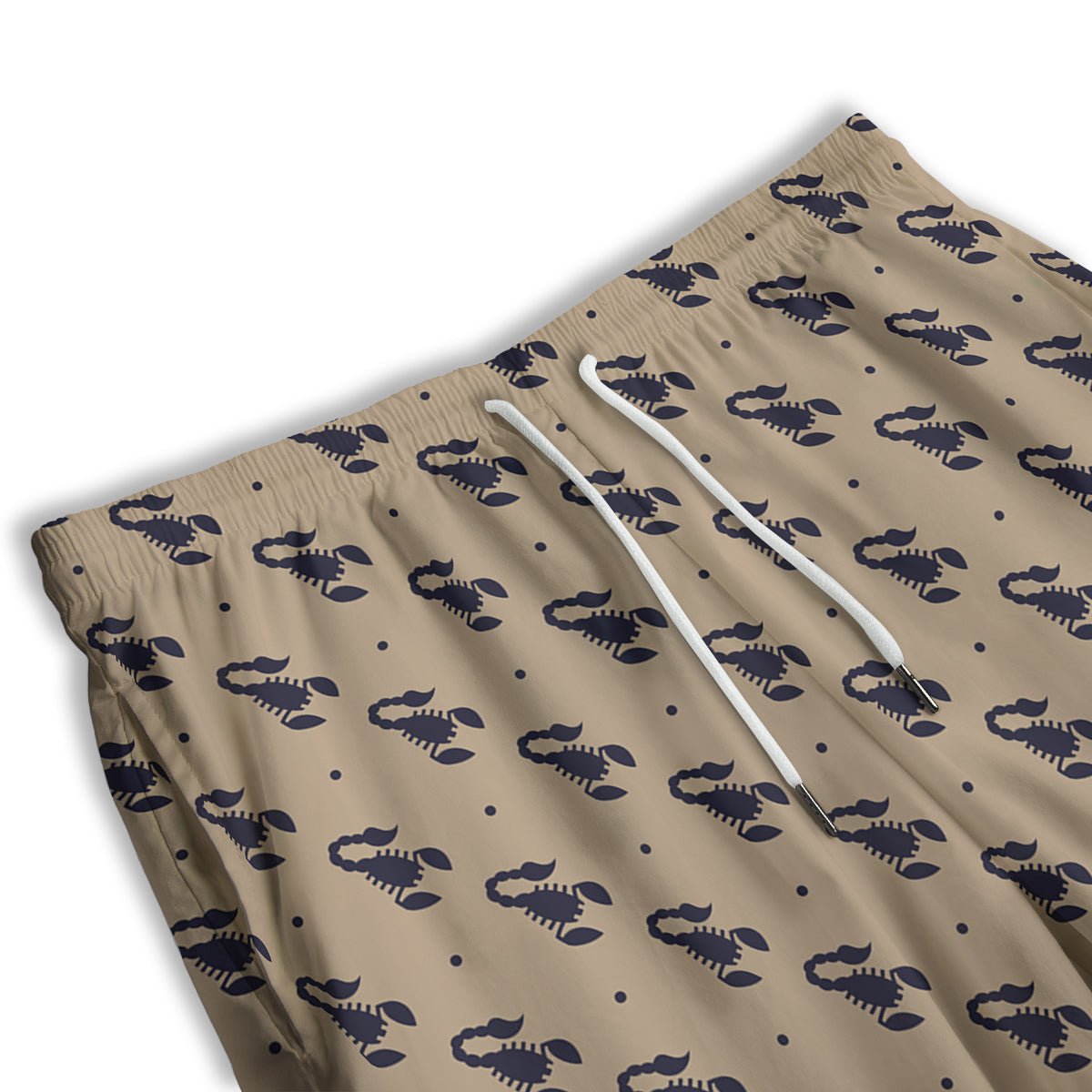 Brown Scorpion Print Pattern Men's Athletic Shorts