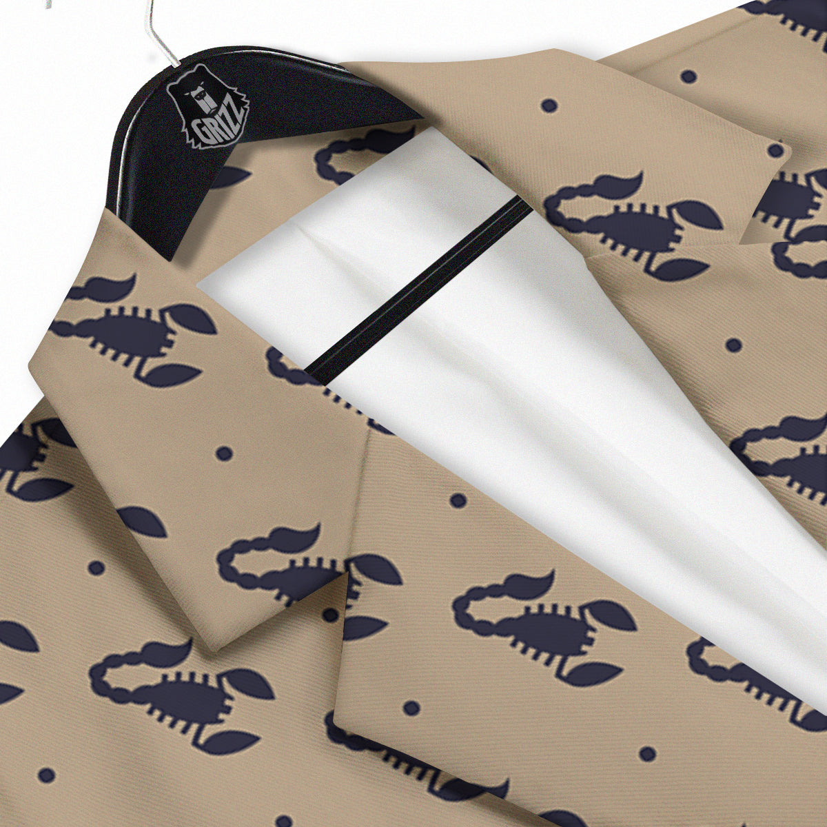 Brown Scorpion Print Pattern Men's Sport Coat-grizzshop