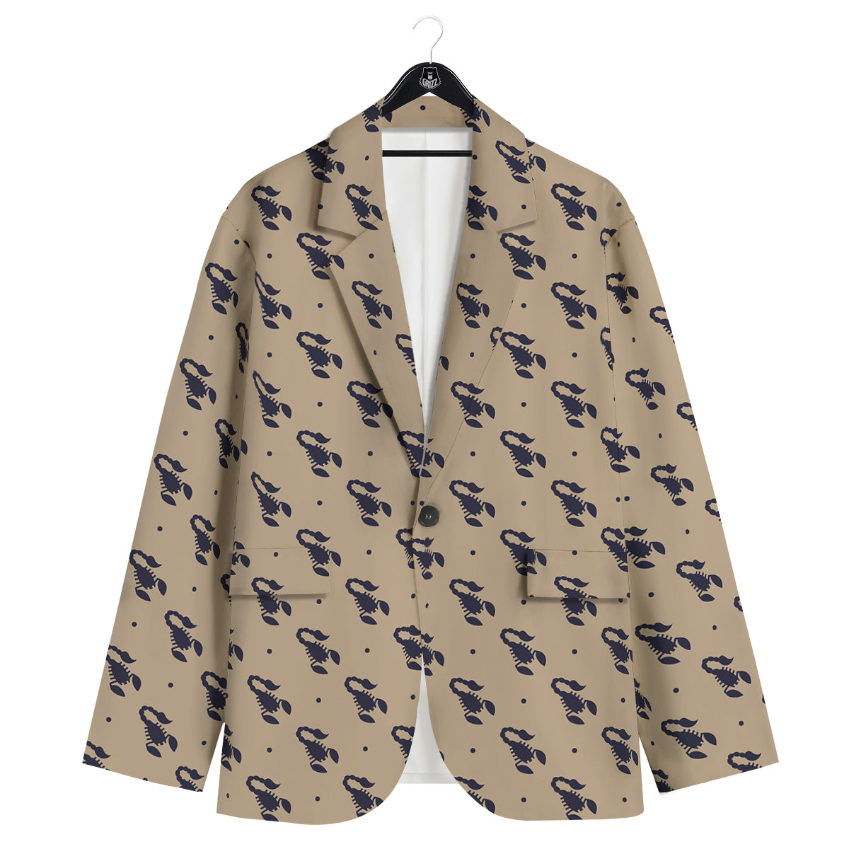 Brown Scorpion Print Pattern Men's Sport Coat-grizzshop