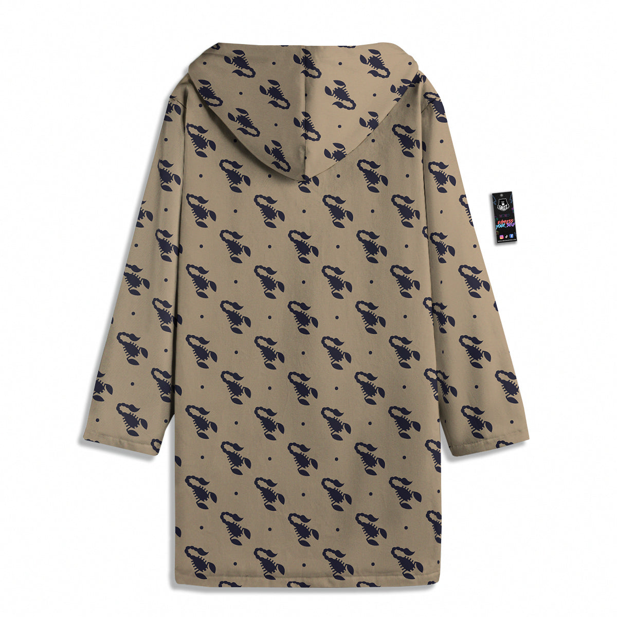Brown Scorpion Print Pattern Men's Windbreaker Jacket-grizzshop