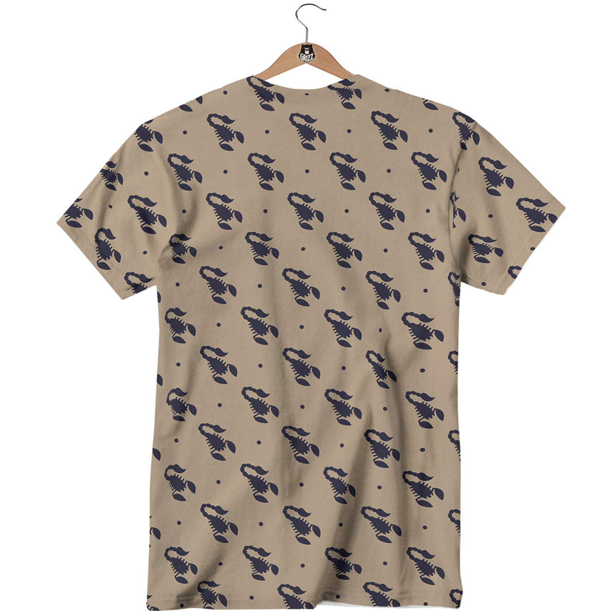 Brown Scorpion Print Pattern T-Shirt-grizzshop