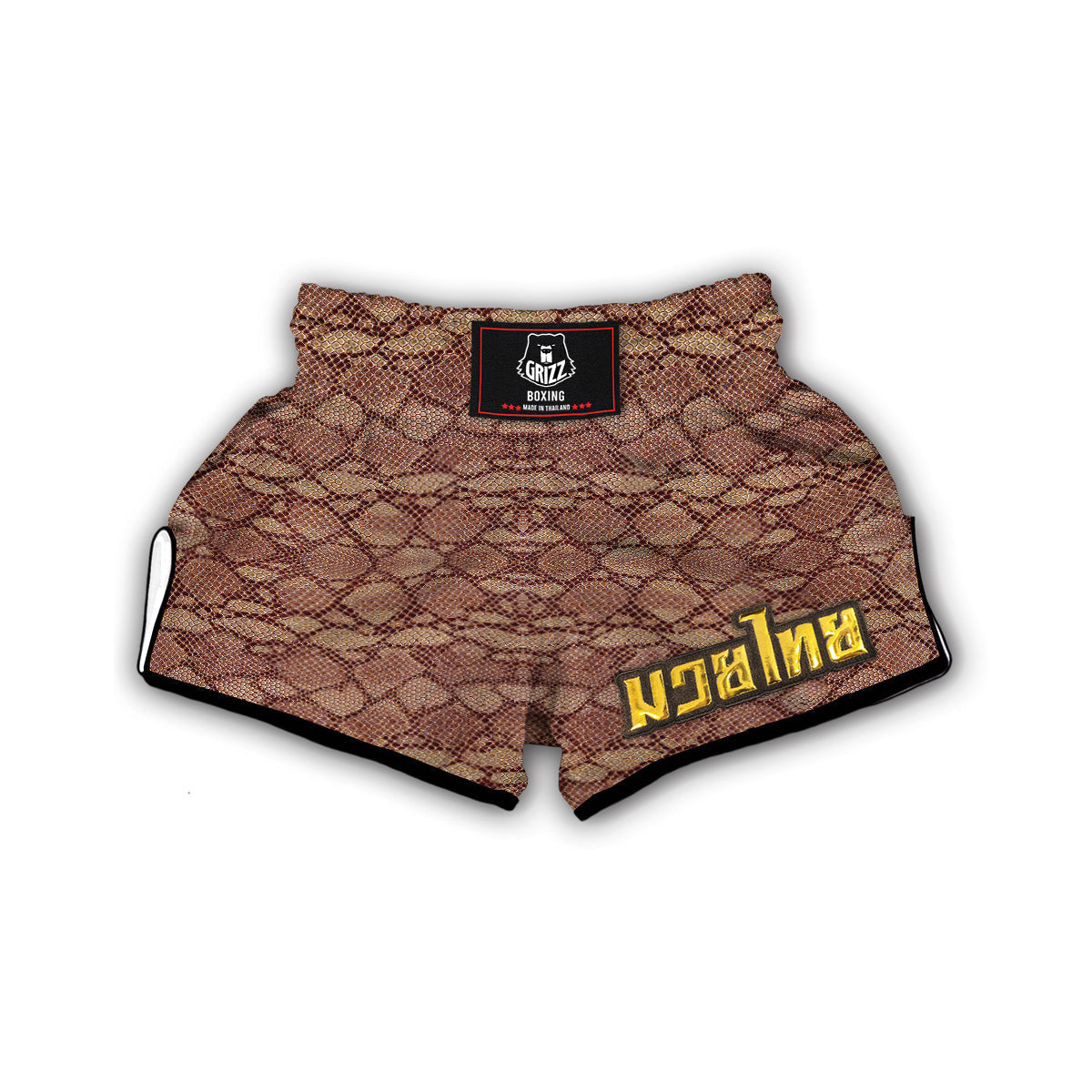 Brown Snakeskin Muay Thai Boxing Shorts-grizzshop