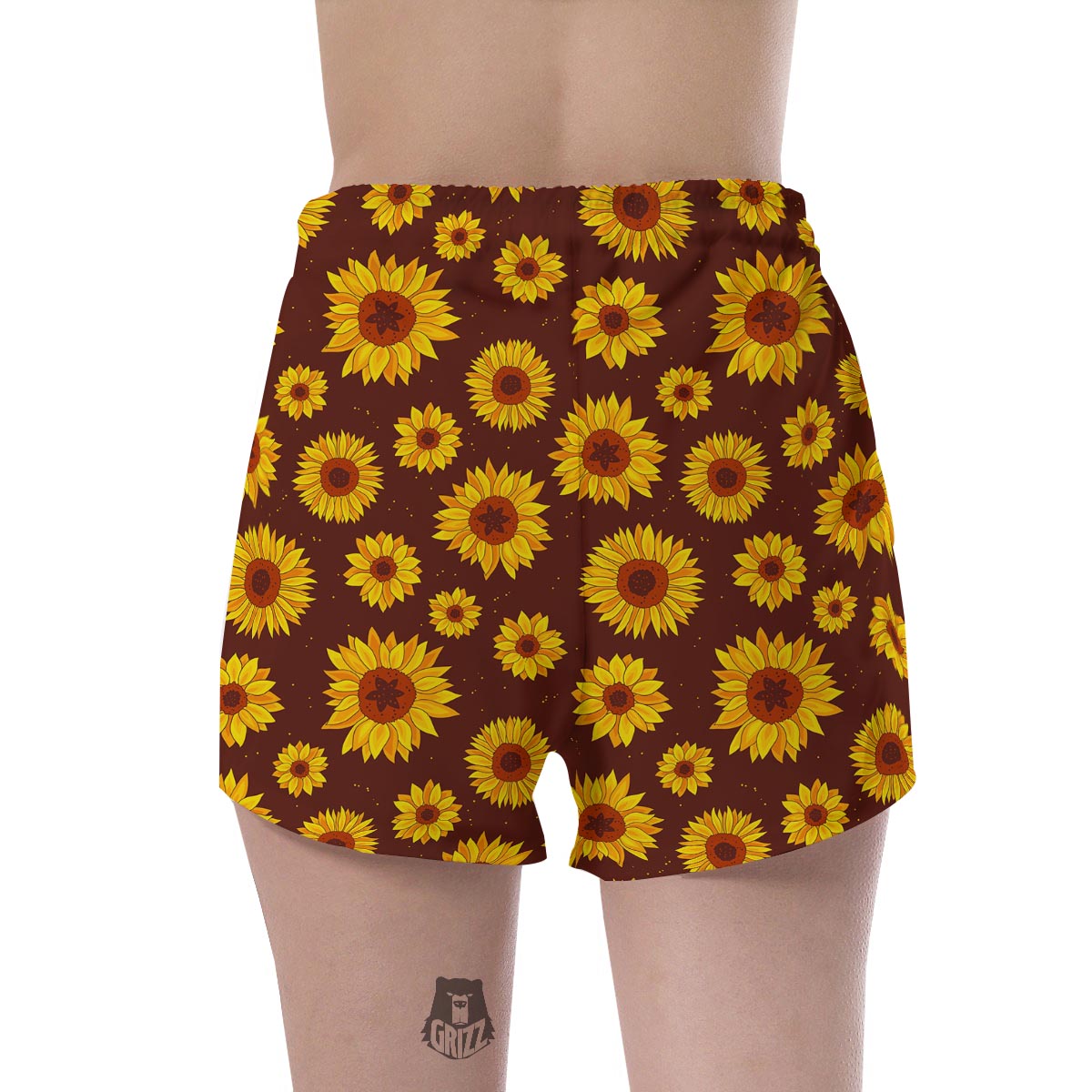 Brown Sunflower Women's Shorts-grizzshop