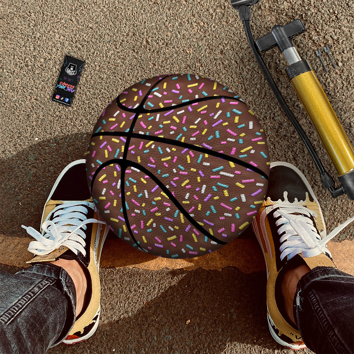 Brown Candy Sprinkles Sweet Print Pattern Basketball