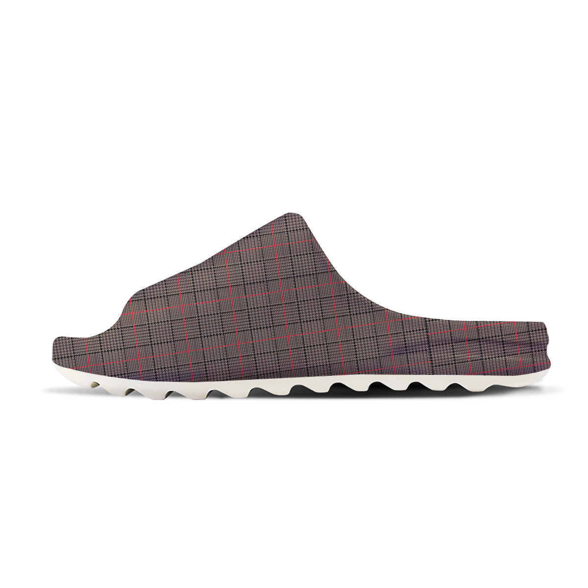 Brown Prince OF Wales Check Print Sandals-grizzshop