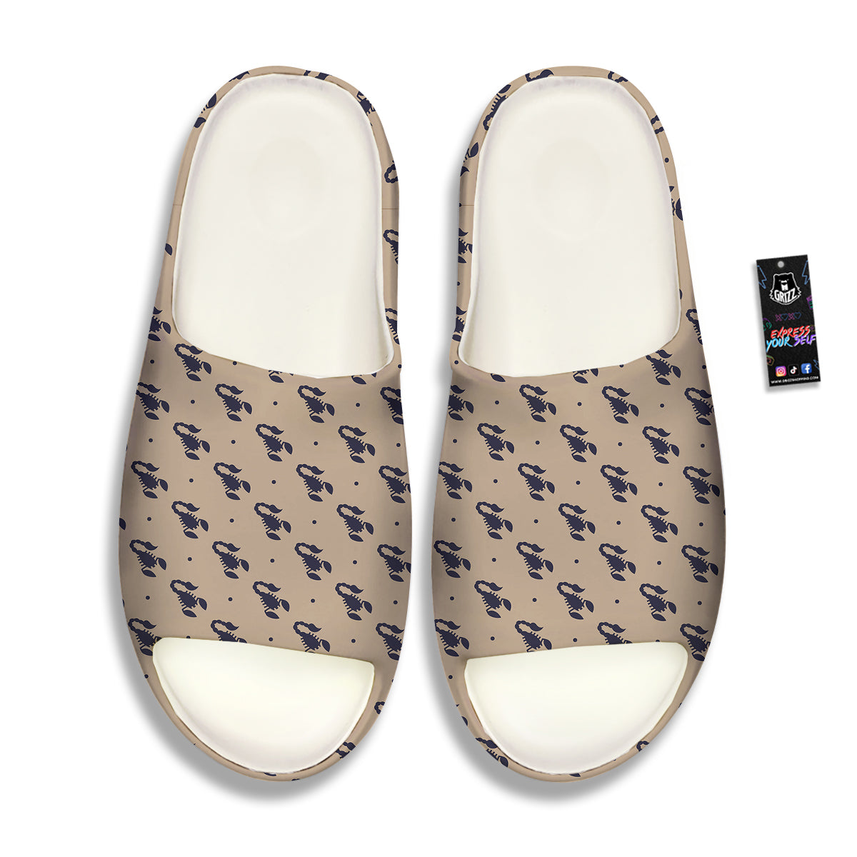 Brown Scorpion Print Pattern Sandals-grizzshop