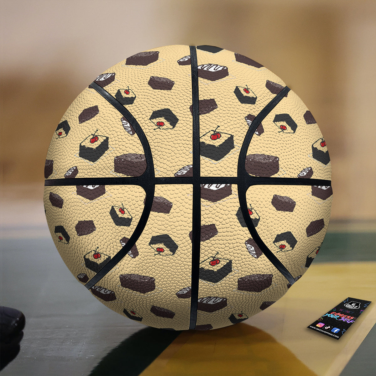 Brownie Beige Print Pattern Basketball-grizzshop