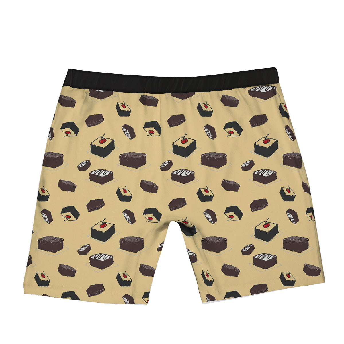 Brownie Beige Print Pattern Boxer Briefs-grizzshop