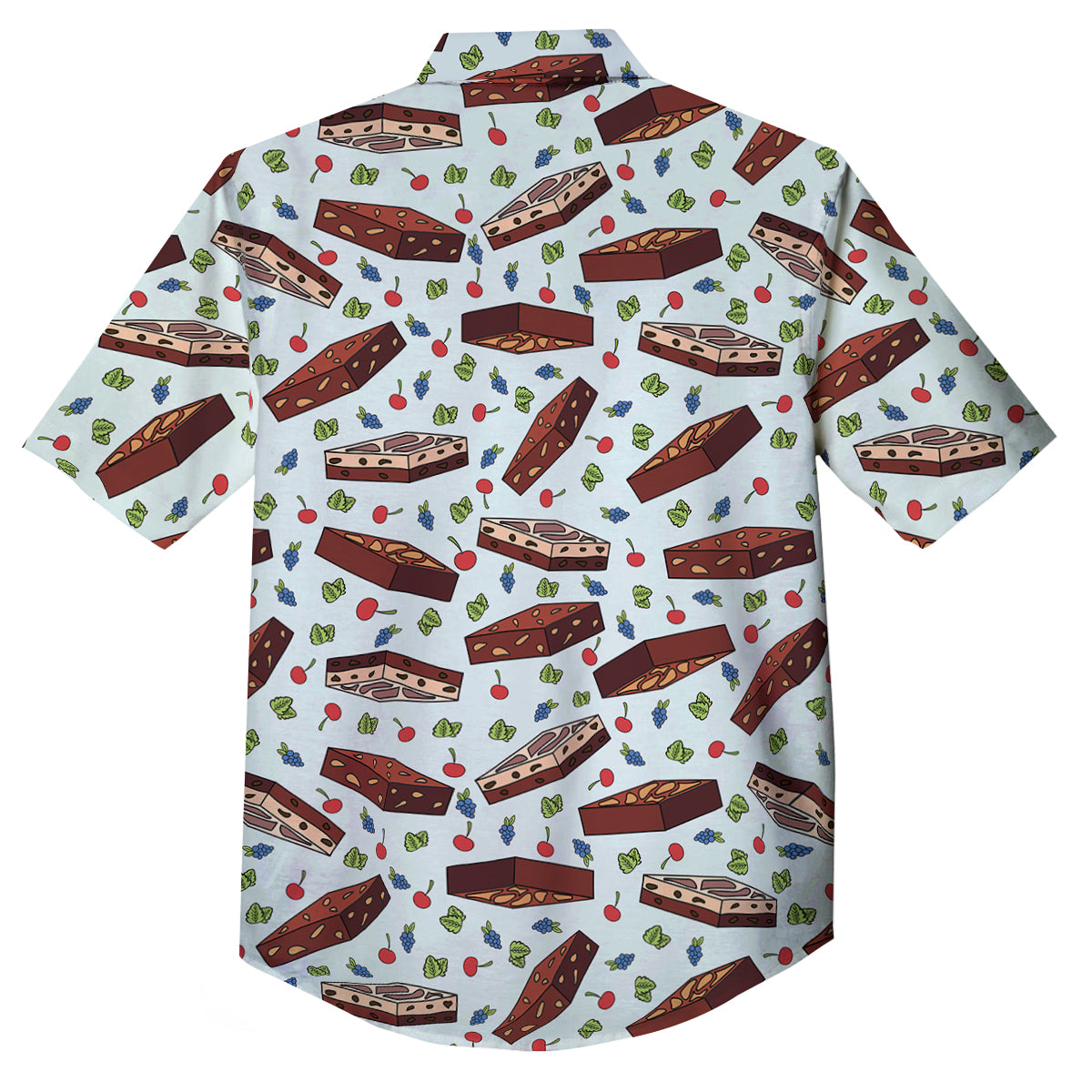 Brownie Brown Print Pattern Button Up Shirt-grizzshop