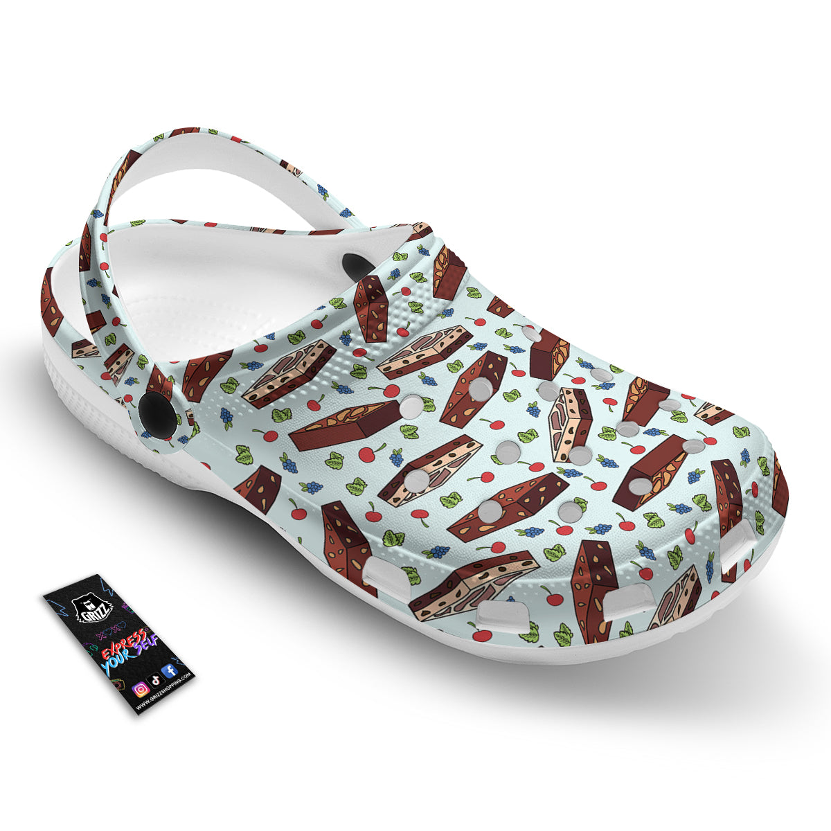 Brownie Brown Print Pattern Clog-grizzshop