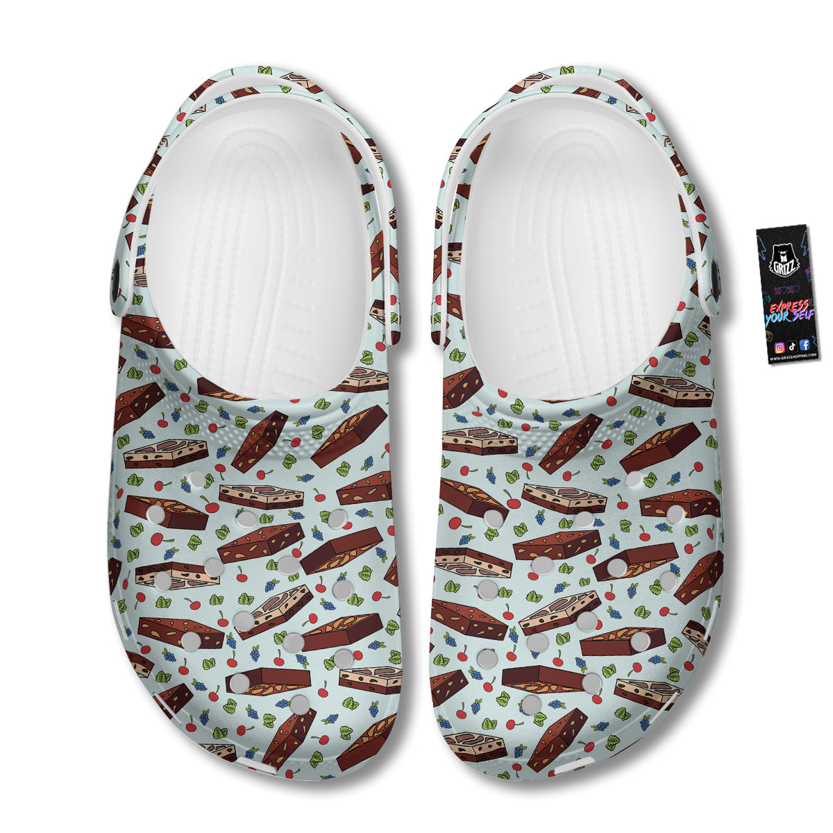Brownie Brown Print Pattern Clog-grizzshop